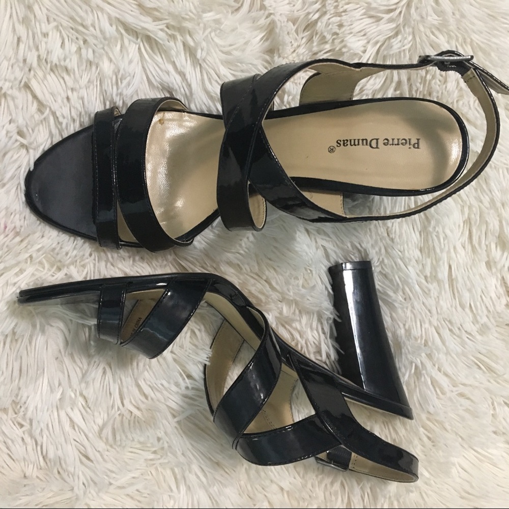 Black high heels, open toe, sling back, size 10